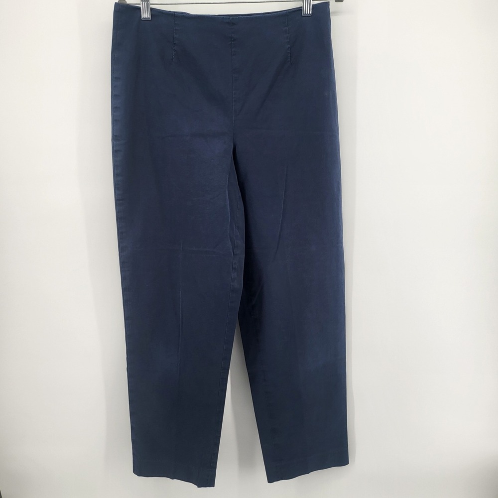Talbots Stretch Women's Cropped Navy Blue Casual Ankle Pants Size 12